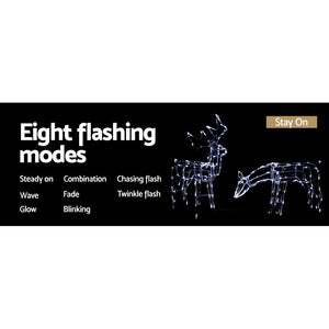 Jingle Jollys Christmas Motif Lights Led Rope Reindeer Waterproof Solar Powered