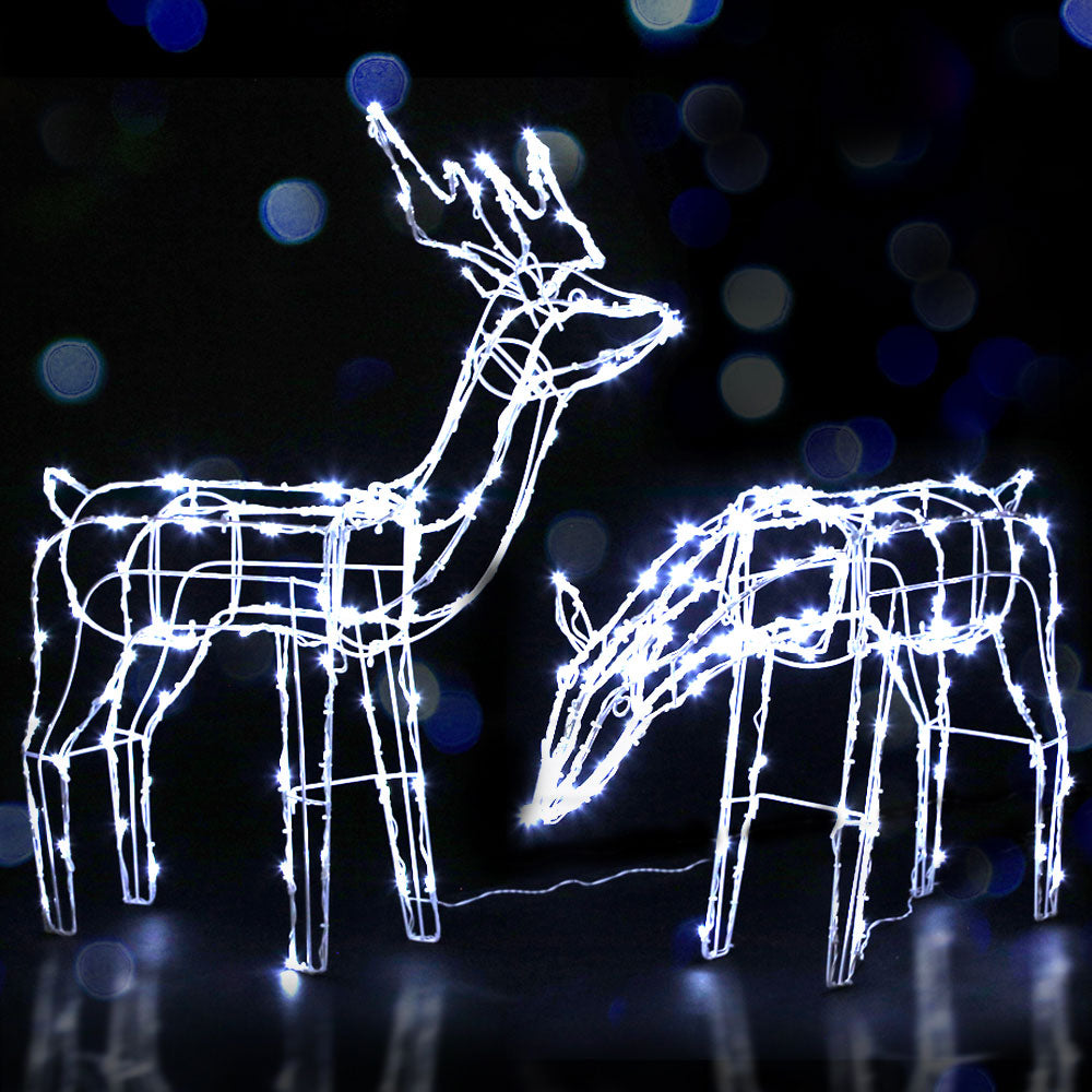 Jingle Jollys Christmas Motif Lights Led Rope Reindeer Waterproof Solar Powered