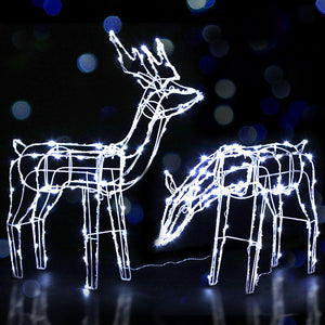 Jingle Jollys Christmas Motif Lights Led Rope Reindeer Waterproof Solar Powered