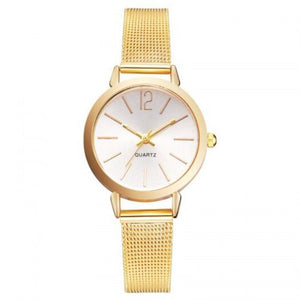 Veile Studios Xr2765 Alloy Mesh Belt Ladies Quartz Watch Yellow