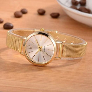 Veile Studios Xr2765 Alloy Mesh Belt Ladies Quartz Watch Yellow