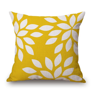 Yellow Colourmatching Cotton Linen Pillow Cover