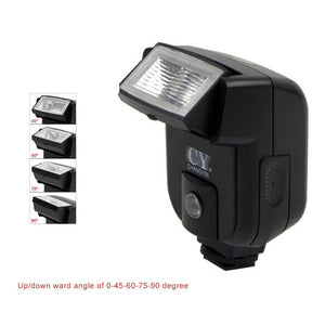 Mini Universal Flash Speedlite Hot Shoe Sync Port With Adjustable Pitch Angle