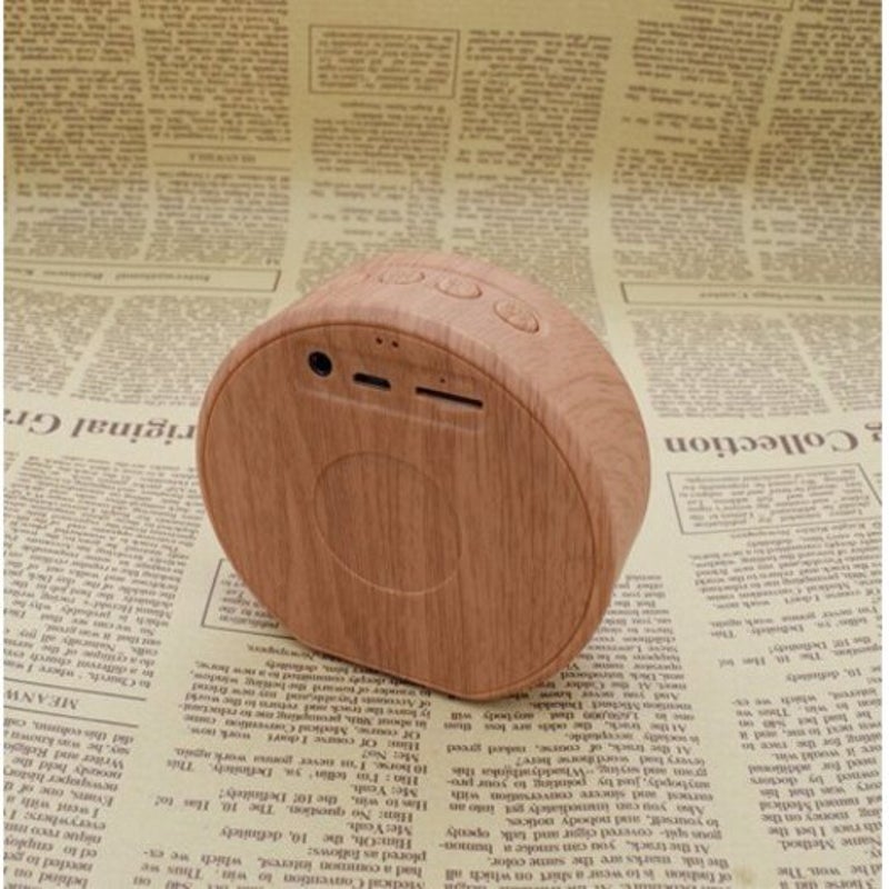 A60 Wood Grain Mini Bluetooth Speaker Bass Outdoor Wireless Black