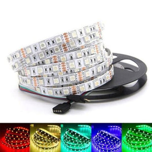 1 5 Metet Per Metre 60Pcs 5050 Rgb Led Strip Lights Kit With Ir 44Key Remote Controldc12v