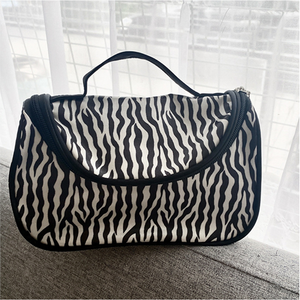 Zebra Print Waterproof Nylon Jewelry Digital Makeup Organizer Storage Bag