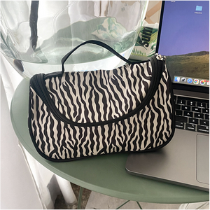 Zebra Print Waterproof Nylon Jewelry Digital Makeup Organizer Storage Bag