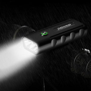 Bx3 2400Lm Mode Led Flashlight Usb Rechargeable Bicycle Lamp Black