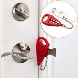 Red Portable Hotel Door Lock Self Defense Stop Travel Locks