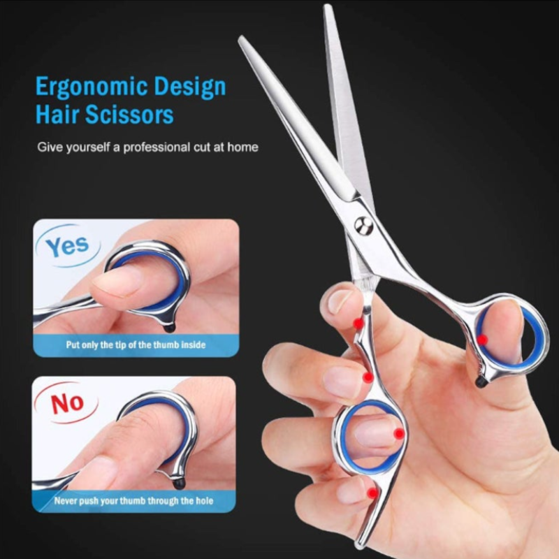 Professional Hair Cutting Scissors 9 Pcs Barber Thinning Hairdressing Shears Stainless Steel Set With Cape Clips Comb Fo